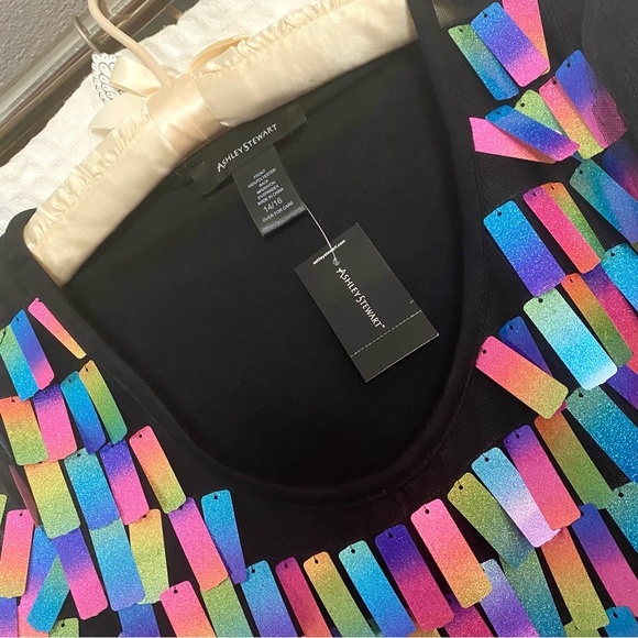 Sheer glam Plus Size Fun- Multiple Color - sparkle shimmer top - sequins - Picture 4 of 7